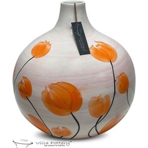 Vaas - Villa Pottery - Keramiek - Decoratie - Voorjaarsdecoratie - Francis 1_3 Pink/orange