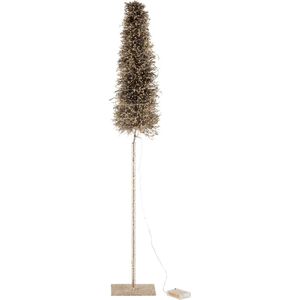 Kerstboom / Boom met Led verlichting op batterij - Bruin / beige - 14 x 14 x 98 cm hoog.