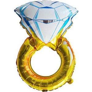 Trouwring ballon - XL - 85x54cm - Folie ballon - Ballonnen -  Bruiloft - Verlovingsring - Bruiloft versiering - Bruidegom - Bruid - Just married - Versiering - Ballonnen - Thema feest