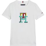 Tommy Hilfiger MULTICOLOR MONOGRAM TEE S/S Jongens T-shirt - White - Maat 12