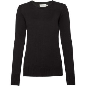 Russell Collectie Dames/dames Crew Neck Knitted Pullover Sweatshirt (Zwart)