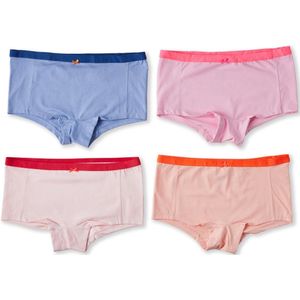 Little Label - dames shorts 4-pack - uni kleur L/40 - maat: L / 40-42 - bio-katoen