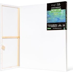 Gespannen schildersdoeken 80x100 CM 3-Pack - blanco schilderscanvas - bulk - voor volwassenen - schilderscanvas voor het schilderen - kunstcanvas - groot formaat schildersdoek groot