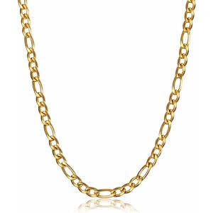 Figaro Ketting Zilver / Goud kleurig - Staal - 4,5mm - Kettingen Heren Dames - Schakelketting - Cadeau voor Man - Mannen Cadeautjes Accesoires