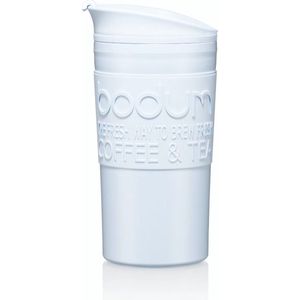 Bodum | Reisbeker met deksel / Travelmug | Dubbelwandig Kunststof | 0.35L | Lichtblauw