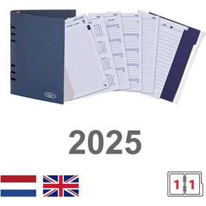 Kalpa 6401-25 A5 6 Ring Agenda Vulling 1 Dag per Pagina NL + opbergmap 2025