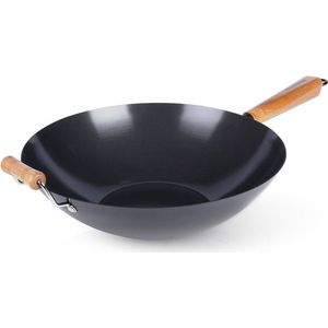 Wokpan Edelstaal Antiaanbaklaag CANTONESE 35 cm - Koekenpan - Diepe Braadpan - Aziatische Kookpan