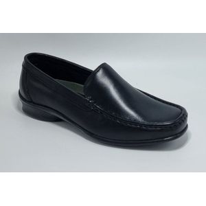 Sagar Shoes® - Heren Schoenen - Heren Loafers - Heren Instappers - Echt Leer - Zwart - Maat 42