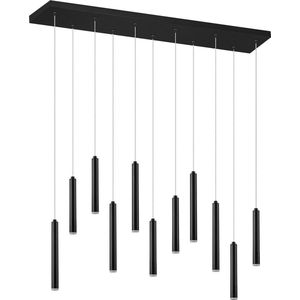 LED Hanglamp - Trion Tular - 22W - Warm Wit 3000K - Dimbaar - Rechthoek - Mat Zwart - Aluminium