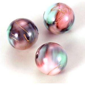 Rond - Oil Paint Jewelry Beads - Jade Bruin - 36 Stuks - 18mm