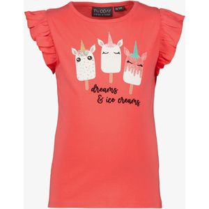 TwoDay meisjes T-shirt met unicorns en glitters - Rood - Maat 92