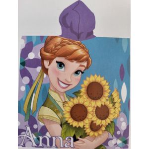 Frozen dubbelzijdige badponcho 52 x 55 cm Anna En Elsa - Badponcho 100% katoen met capuchon