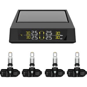 Magic Tyre - TPMS met 4x interne sensoren en scherm - Bandenspanningscontrolesysteem - Bandenspanning en Temperatuur - Tyre Pressure Monitoring System - Voor auto's, tractoren of andere machines