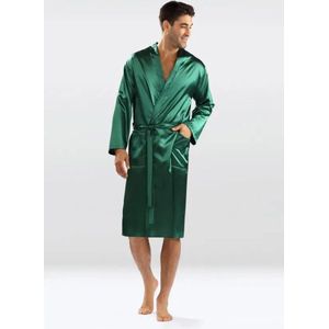 DKaren | Satijnen heren badjas - Christian | groen XL