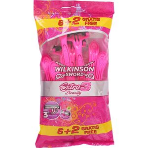 Wilkinson Extra3 Beauty Wegwerpscheermesjes 6+2 Gratis