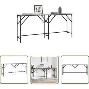 The Living Store Wandtafel 180x29x75 cm bewerkt hout grijs sonoma eikenkleurig - Wandtafel - Grijze Wandtafel - Houten Wandtafel - Industriele Wandtafel - Entreetafel