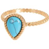 iXXXi Vulring Magic Turquoise Goud | Maat 19 (gewone ringmaat 21)