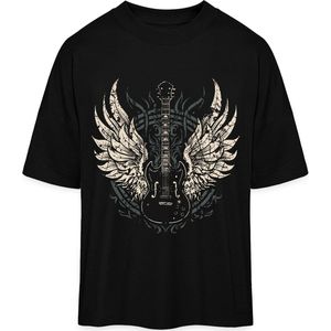 T Shirt Heren Dames - Rock Gitaar - Zwart - XL