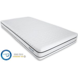 Akkon® NASA Pocketvering Matras 80x210 - 21 cm dik | Traagschuim afdeklaag - 3D Premium Tijk