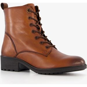 Hush Puppies leren dames veterboots cognac - Maat 39