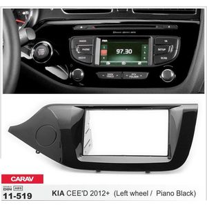 2-DIN KIA CEE'D 2012+ (Left wheel / Piano Black) inbouwpaneel Audiovolt 11-519
