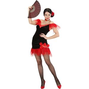 Widmann - Spaans & Mexicaans Kostuum - Spaanse Schone Guapa Flamenca Kostuum Vrouw - Rood, Zwart - Large - Carnavalskleding - Verkleedkleding