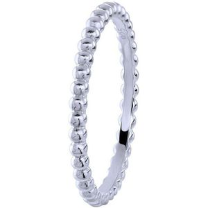 Lucardi Dames Ring met bolletjes - Ring - Cadeau - Echt Zilver - Zilverkleurig