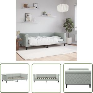 The Living Store Slaapbank 90x190 cm fluweel lichtgrijs - Slaapbank - Sofa Bed - Tweepersoons Bed - Daybed - Lounge Meubels