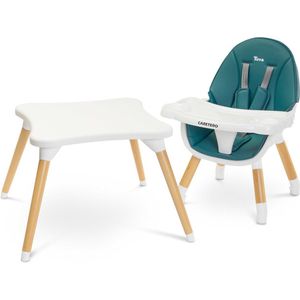 Caretero Tuva Kinderstoel Donkergroen - Babystoel - Baby Eetstoel - Kinderstoeltje voor Peuter - Voor Kinderen van 6 Maanden tot 3-4 Jaar - Scandinavisch Design