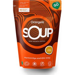 Orangefit Protein Soup - Vegan Plantaardige Eiwitrijke Soep - 450g (10 servings) - Curry - Instant Soep - Perfect Voor Je (Pre) Workout!