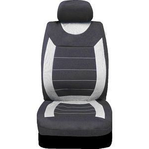 Autostoel- en hoofdsteunhoezen Carnaby Grey SS5398 - Volledige set Universele maat Elastische zoom Side Airbag Compatibel Wasbaar Gemakkelijk Fit