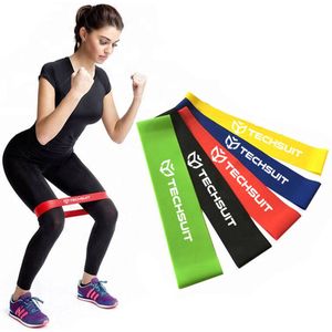 Techsuit - (5 pack) Exercice Elastic Resistance Bands (TS-01) - for Home Training, Yoga, Fitness, Pilates - Multicolor
