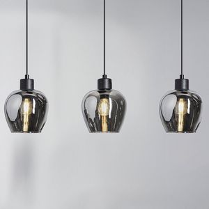 3-lichts hanglamp met smoke glas - Vegas