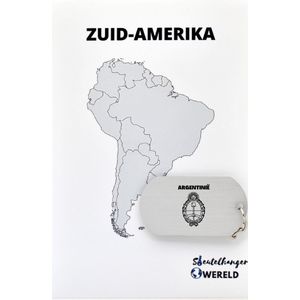 Argentinië Sleutelhanger inclusief kaart – Argentinië cadeau – beste land- Leuk kado voor je Vriend om te geven - 2.9 x 5.4CM