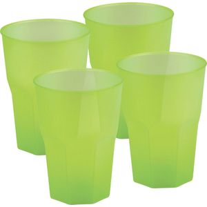 Santex drinkglazen frosted - groen - 24x - 420 ml - onbreekbaar kunststof - Cocktailglazen