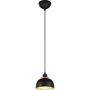 LED Hanglamp - Hangverlichting - Torna Palmo - E27 Fitting - 1-lichts - Rond - Mat Zwart - Aluminium