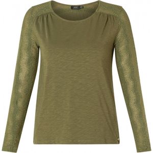 YESTA Vanna Jersey Shirt - Army Green - maat 3(52)