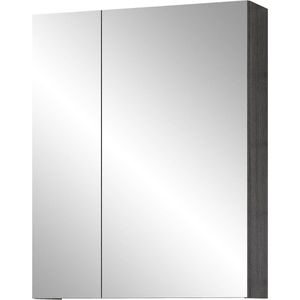 Spiegelkast badkamer - Riva - afmetingen (BxHxD) 60 x 75 x 16 cm - Wit met rookzilver - 211040303