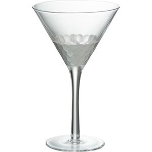 J-Line cocktailglas - glas - zilver - 6 stuks