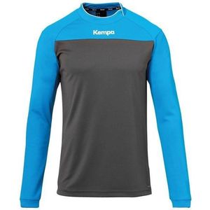 Kempa Prime Longsleeve Antraciet-Kempa Blauw Maat S