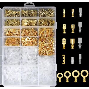 1000 stuks Plattee Kabelschoenen Set met Isolatiehulzen - 28 mm, 48 mm, 63 mm