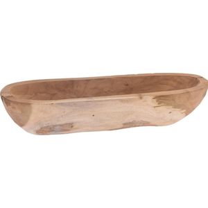 Decoratieve schaal - massief teakhouten wortelhout - handgemaakt - i-vorm - 40cm