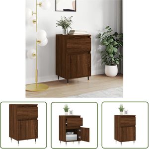The Living Store Dressoir 40x35x70 cm bewerkt hout bruin eikenkleur - Dressoir - Buffetkast - Opbergkast - Houten Kast - Vintage Stijl