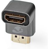 Nedis HDMI-Adapter - HDMI Connector / HDMI Male - HDMI Female / HDMI Output - Verguld - 90° Gehoekt - Aluminium - Gun Metal Grijs - 1 Stuks - Cover Window Box