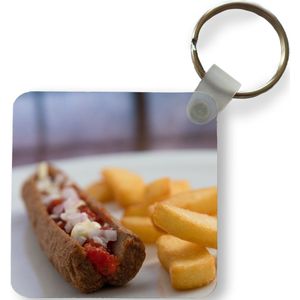 Sleutelhanger - Uitdeelcadeautjes - Heerlijke frikandel speciaal met patat - Plastic