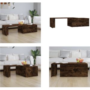 vidaXL Salontafel 150x50x35 cm bewerkt hout gerookt eikenkleurig - Salontafel - Salontafels - Bijzettafel - Woonkamertafel