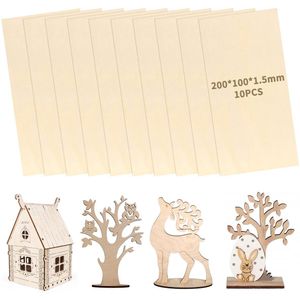 Ibenzoa® Hoogwaardige Balsahouten Platen voor Creatieve Doe-Het-Zelf Projecten en Modelbouw, 10 Stuks, 20 x 10 cm
