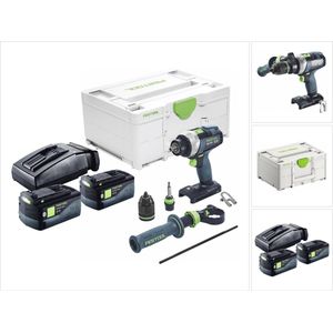 Festool TDC 18/4 I-Basic accuschroefboormachine 18 V 75 Nm borstelloos + 2x accu 5.0 Ah + lader + systainer