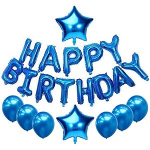 Verjaardag versiering blauw - happy birthday ballonnen - jongen meisje