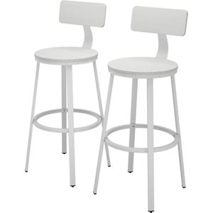 Vicco Caracas Barkrukken – 34 x 102 cm Set van 2 Wit Set van 2